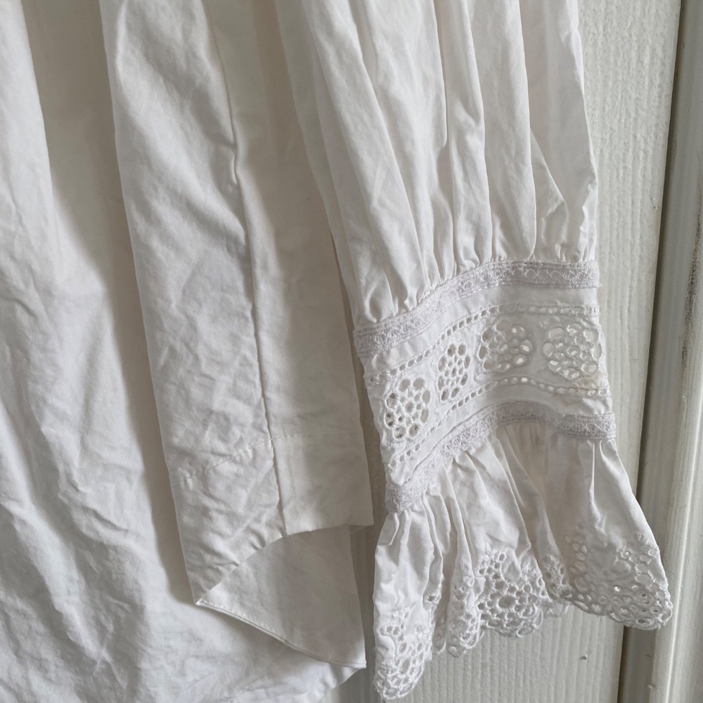 Rebecca Taylor Poplin Lace Trim Top - Picture 7 of 12